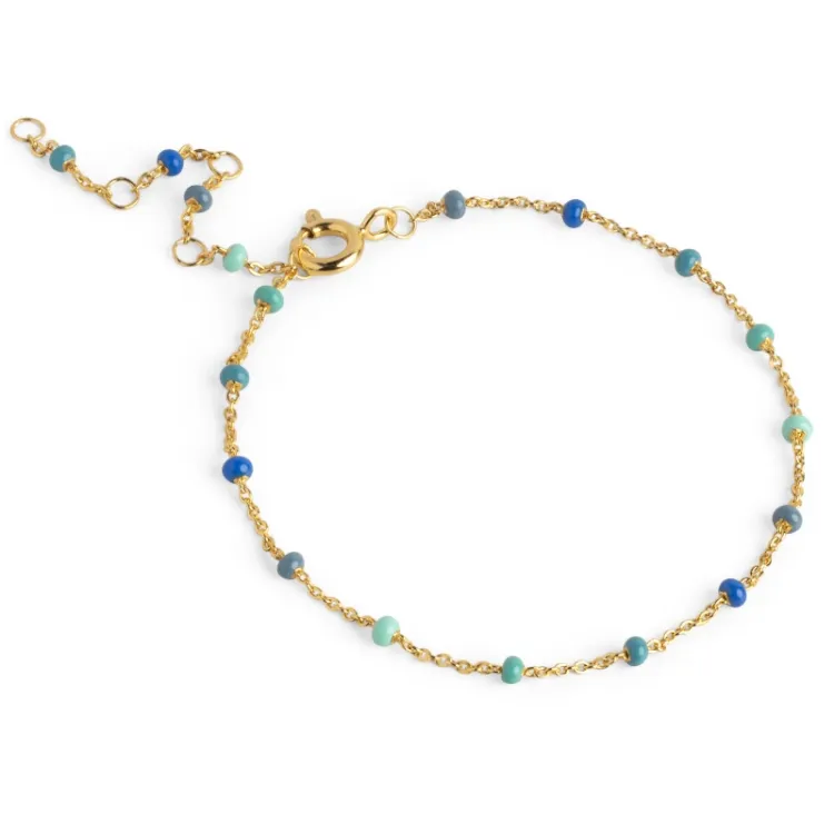 Enamel Lola Atlantic Armband in vergoldetem Sterlingsilber blauem Emaille