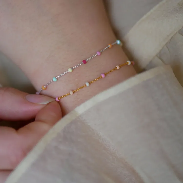 Enamel Lola Rainbow Armband in Silber regenbogenfarbenem Emaille