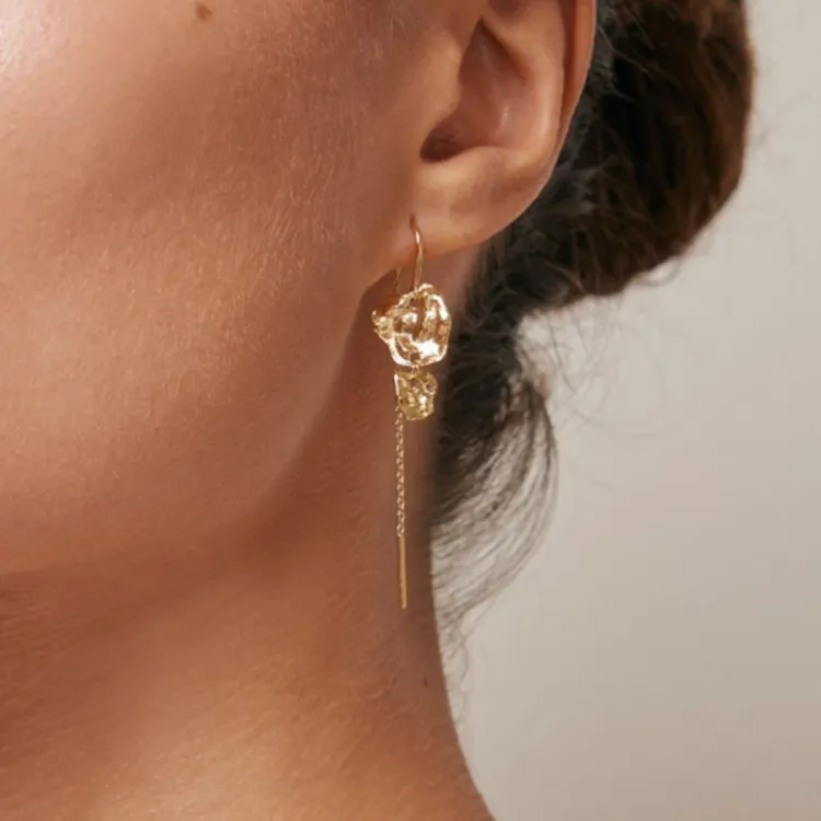 Enamel Kim lange ketten ohrringe in vergoldetem Sterlingsilber