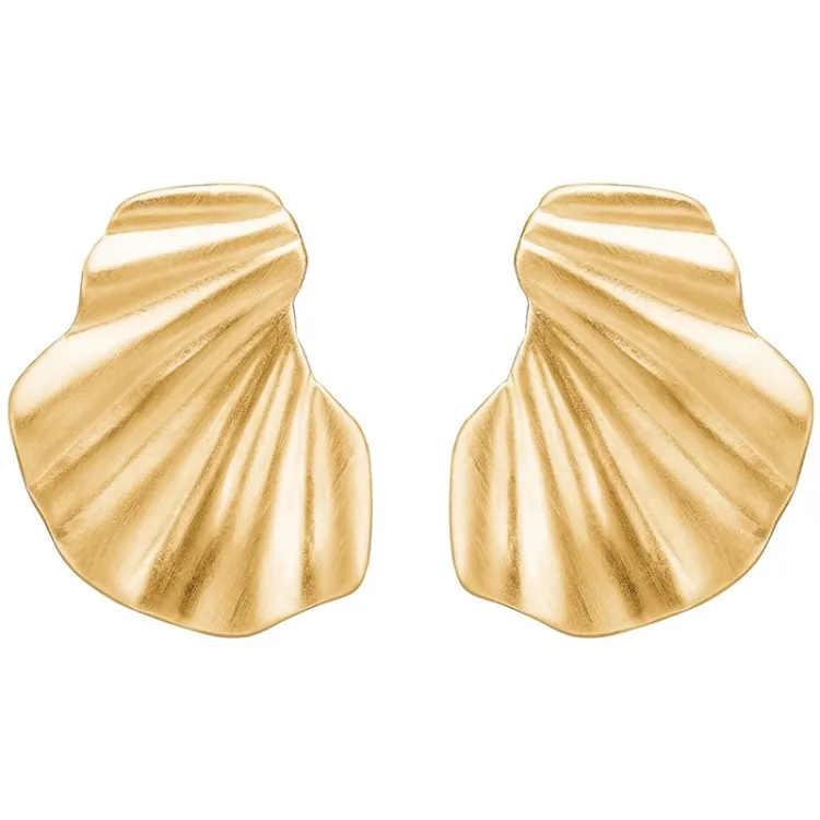 Enamel Wave Ohrringe in vergoldetem Sterlingsilber