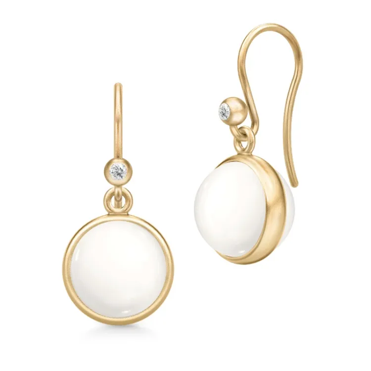 Julie Sandlau Prime Ivory Ohrringe in vergoldetem Sterlingsilber weißem Bergkristall