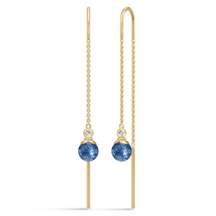 Julie Sandlau Berry blauem ketten ohrringe in vergoldetem Sterlingsilber blauem Bergkristall weißem Zirkon