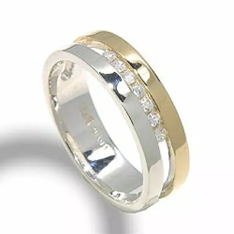Kollektionsmuster aus silber mit 8 karat gold