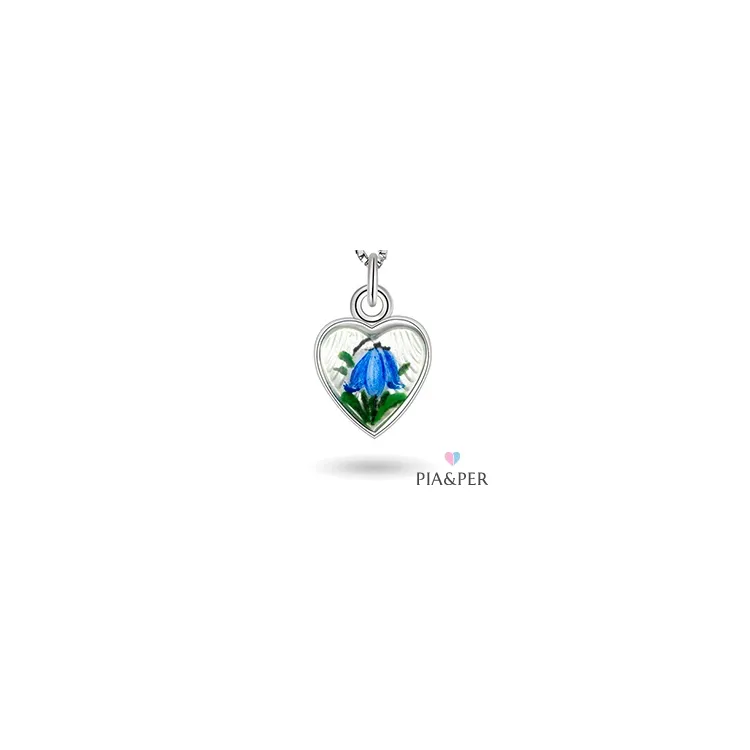 Pia und Per Herz Halskette in Silber mehrfarbigem Emaille