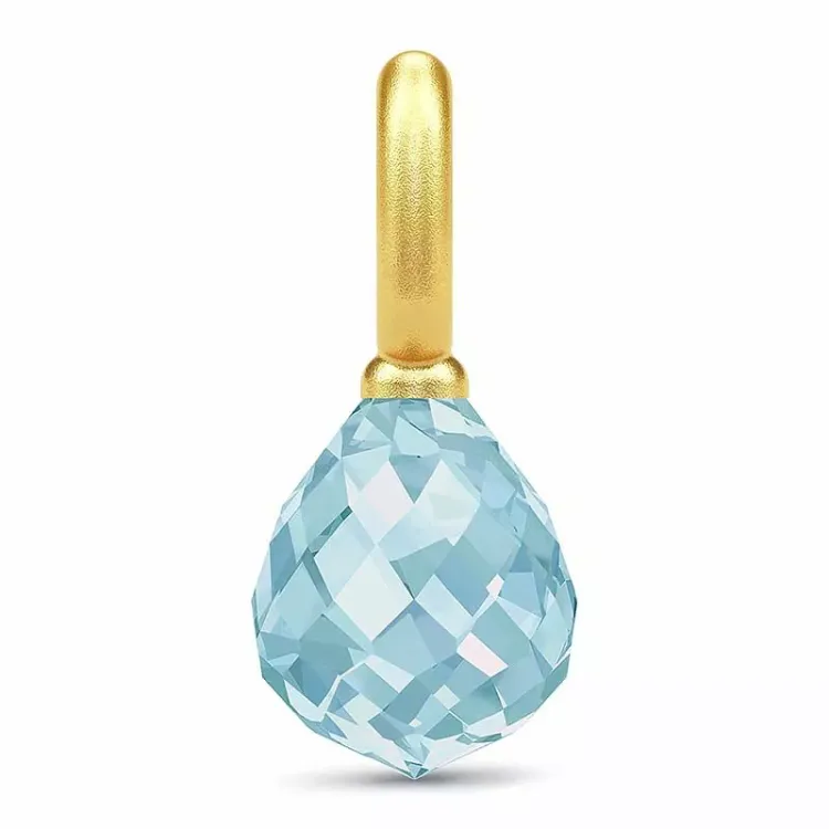 Julie Sandlau Evening Dew tropfenförmigen Bergkristall Anhänger in vergoldetem Sterlingsilber blauem Bergkristall