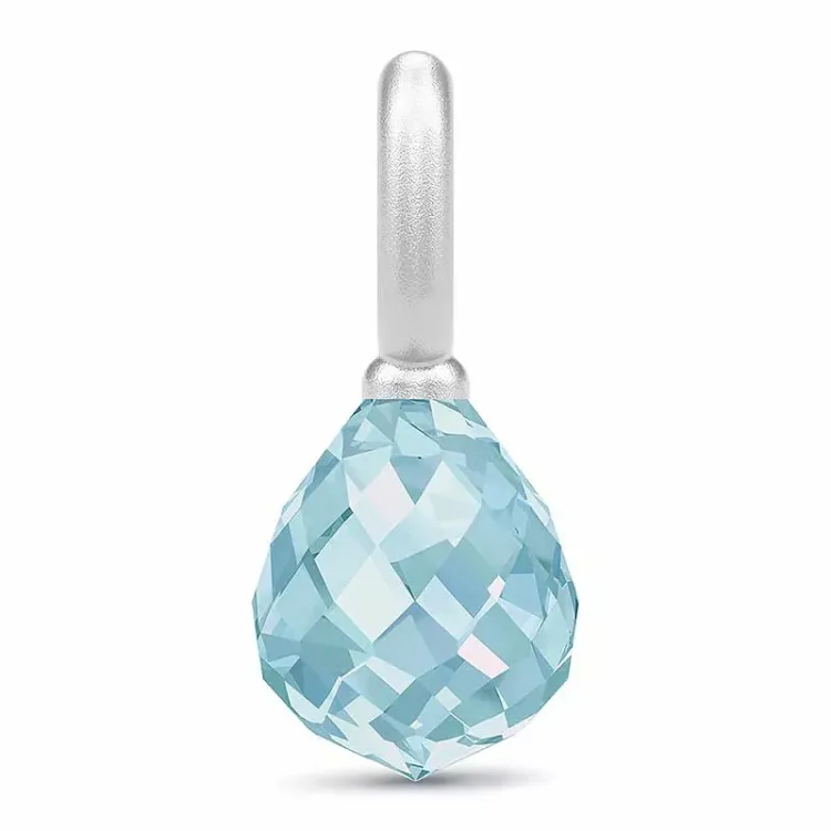 Julie Sandlau Evening Dew tropfenförmigen Anhänger in Satinrhodiniertes Sterlingsilber blauem Bergkristall