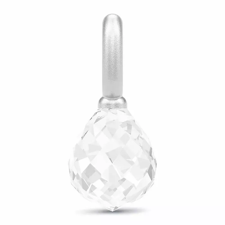 klein Julie Sandlau Evening Dew tropfenförmigen Bergkristall Anhänger in Satinrhodiniertes Sterlingsilber weißem Bergkristall