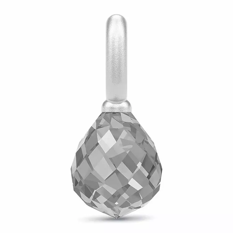 Julie Sandlau Evening Dew tropfenförmigen Bergkristall Anhänger in Satinrhodiniertes Sterlingsilber grauem Bergkristall