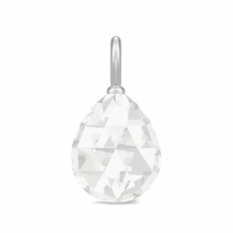 Julie Sandlau Ballerina weißem Bergkristall Anhänger in Satinrhodiniertes Sterlingsilber weißem Bergkristall