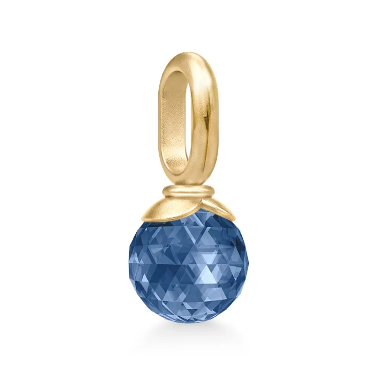 Julie Sandlau Berry Small blauem Anhänger in vergoldetem Sterlingsilber blauem Bergkristall