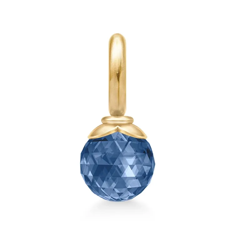 Julie Sandlau Berry Small blauem Anhänger in vergoldetem Sterlingsilber blauem Bergkristall