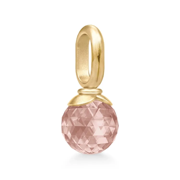 Julie Sandlau Berry Small rosa Anhänger in vergoldetem Sterlingsilber rosa Bergkristall