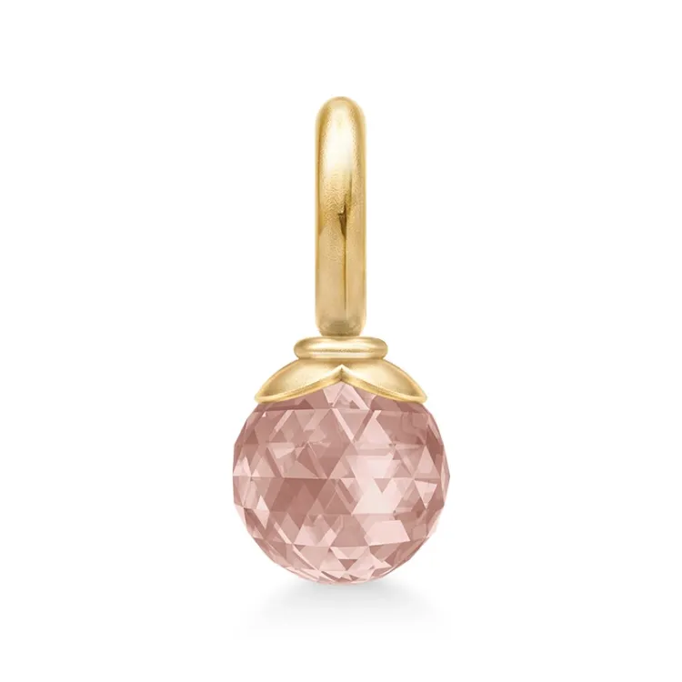 Julie Sandlau Berry Small rosa Anhänger in vergoldetem Sterlingsilber rosa Bergkristall