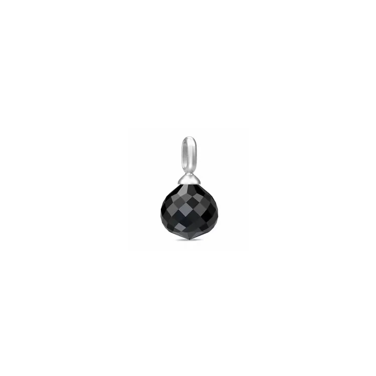 Julie Sandlau Joy Tropfen schwarz Anhänger in Satinrhodiniertes Sterlingsilber schwarz Bergkristall