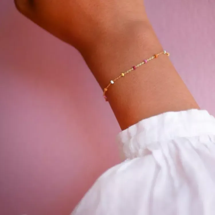 Enamel Lola Rainbow Armband in vergoldetem Sterlingsilber regenbogenfarbenem Emaille