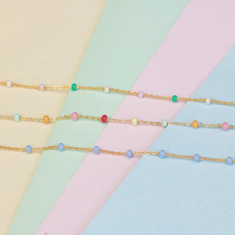 Enamel Lola Rainbow Armband in vergoldetem Sterlingsilber regenbogenfarbenem Emaille