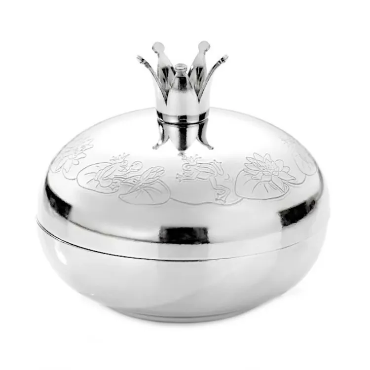 Taufgeschenk: 10 cm Schmuckschatulle in Zinn Modell: E3421