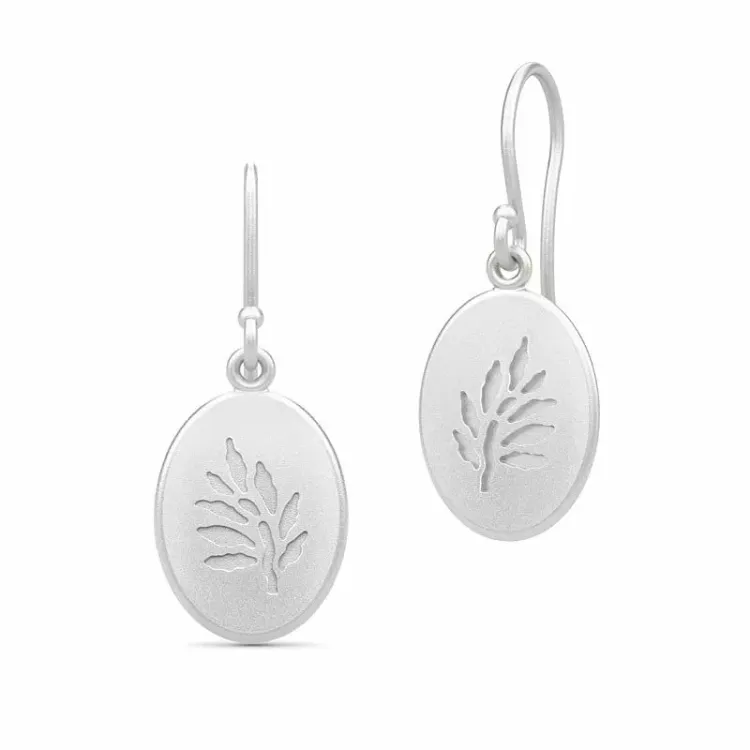 Julie Sandlau Classic Blatt Ohrringe in Satinrhodiniertes Sterlingsilber