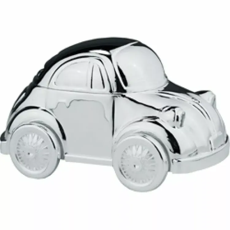 Taufgeschenk: billig volkswagen spardose mit musik in versilbert 