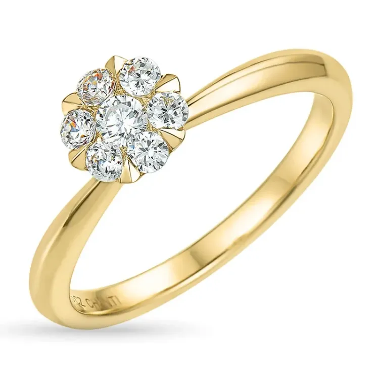 Kollektionsmuster Zirkon Goldring aus 9 Karat Gold