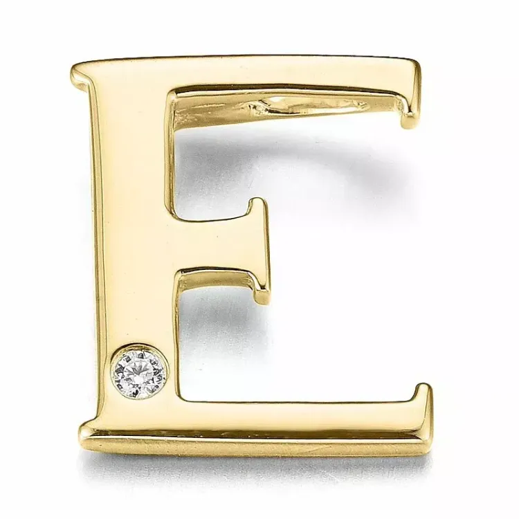 Kollektionsmuster buchstab e Diamant Anhänger in 9 karat Gold 0,01 ct