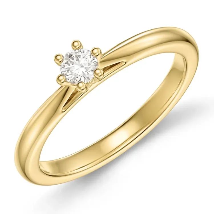 Kollektionsmuster 0,20 ct lab grown Diamant Solitärring in 9 Karat Gold 0,20 ct