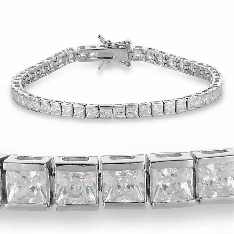 Kollektionsmuster Zirkon Tennisarmband aus Silber  x 4 mm