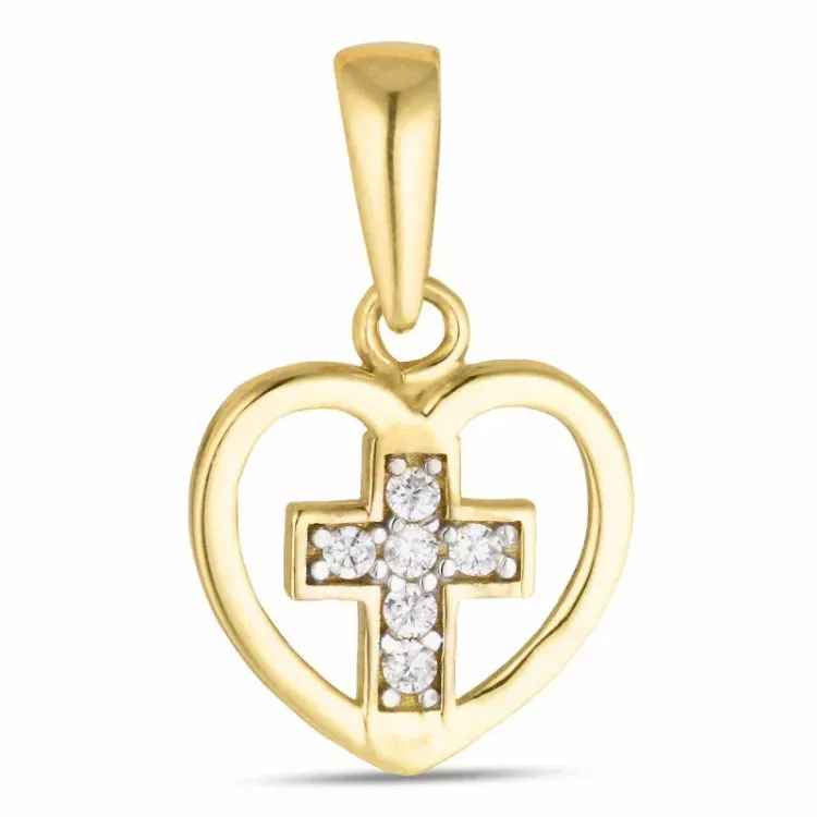 Kollektionsmuster Kreuz Anhänger aus 8 Karat Gold, rhodiniert