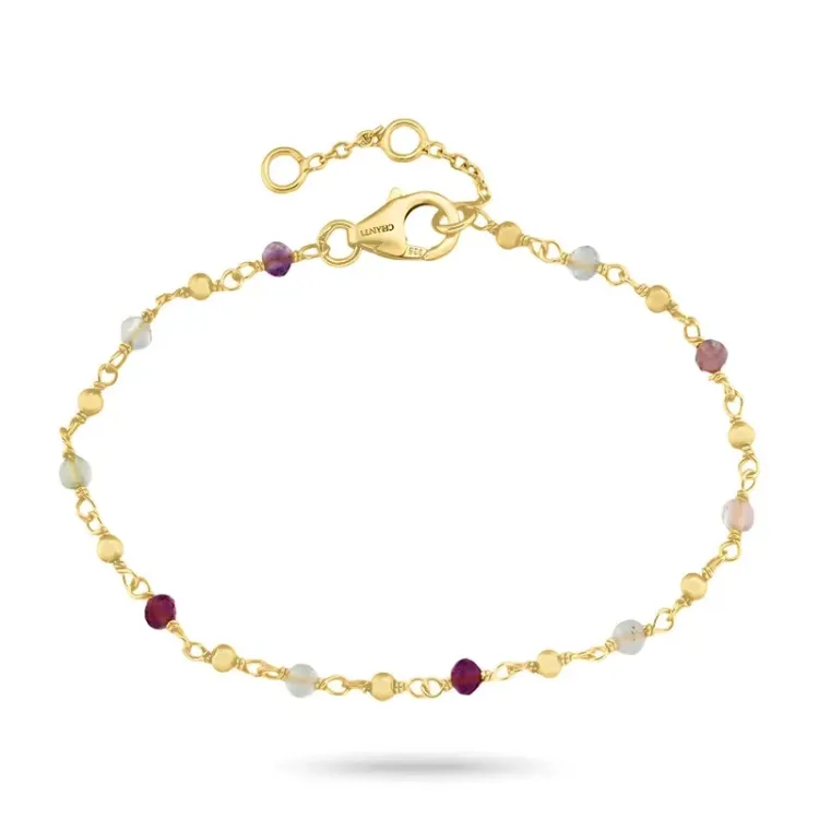 Kollektionsmuster mehrfarbigem Armband aus vergoldetem Sterlingsilber 16 + 3 cm x 2,8 mm 