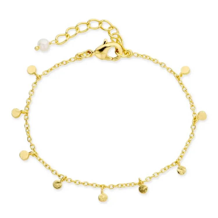 Kollektionsmuster weißem Perle Armband aus vergoldetes Messing - Eliné