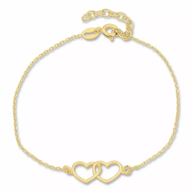 Kollektionsmuster Herz Armband aus vergoldetem Sterlingsilber und Anhänger aus vergoldetem Sterlingsilber