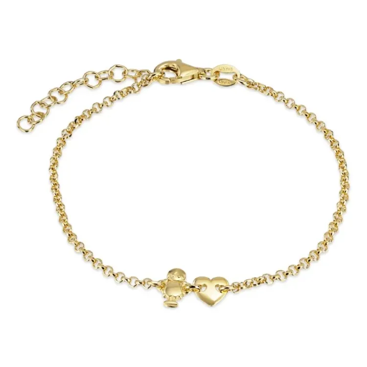 Kollektionsmuster familie Armband aus vergoldetem Sterlingsilber und Herz - Tochter aus vergoldetem Sterlingsilber