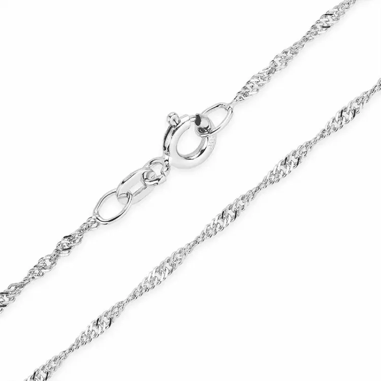 Kollektionsmuster BNH Singapore Halskette aus 14 Karat Weißgold 42 cm x 1,5 mm 