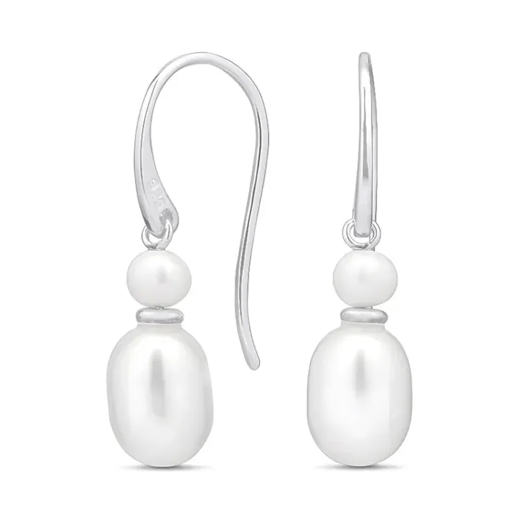 Kollektionsmuster Perle Ohrringe in Silber