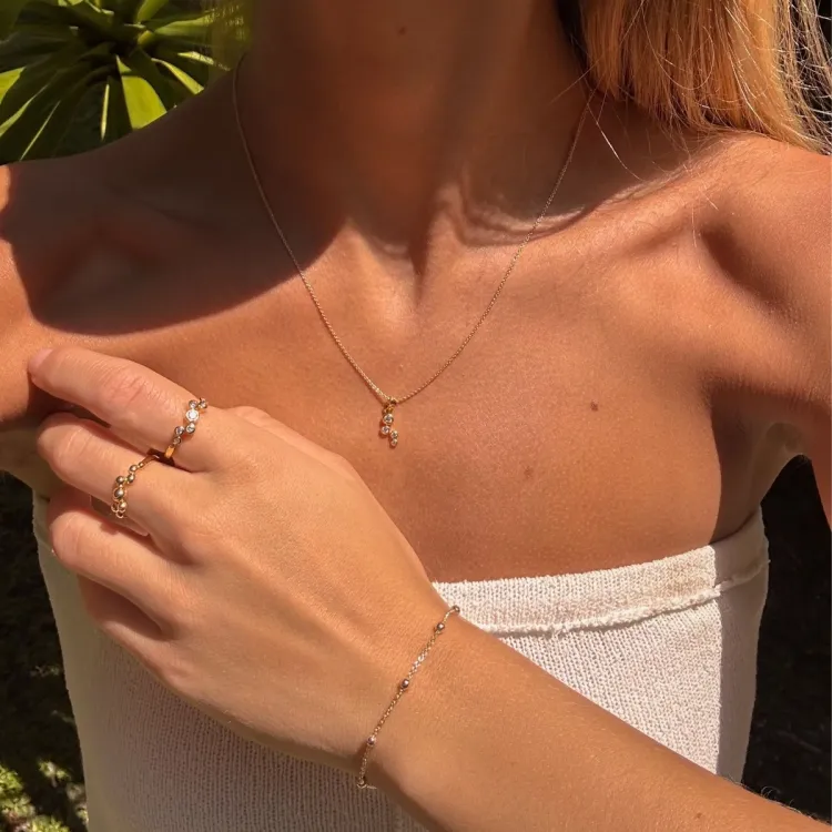 Kugel Ring aus vergoldetem Sterlingsilber - Bubbly Pure