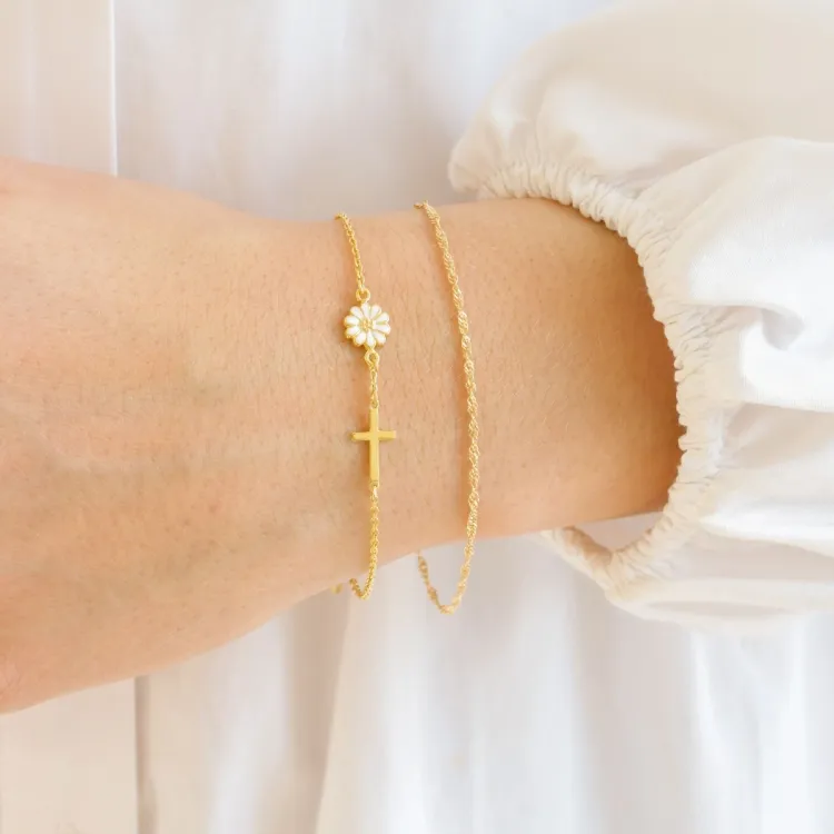 Marguerite Armband aus vergoldetem Sterlingsilber - Marie