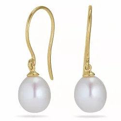 Ovalen 8 - 9 mm süßwasserperle, aaa-qualität ohrringe in 14 karat gold mit