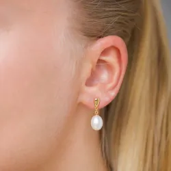 7 - 8 mm Perle Ohrringe in vergoldetem Silber