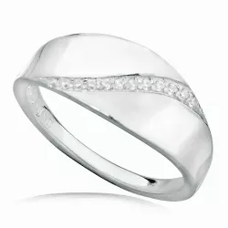 weißem Zirkon Ring aus rhodiniertem Silber