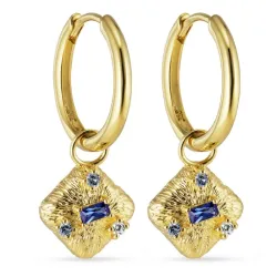 11 mm viereckigem Kreole in vergoldetem Silber