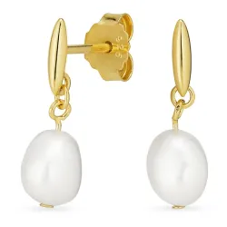 Perle Ohrringe in vergoldetem Silber