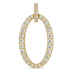 ovaler Zirkon Anhänger aus vergoldetem Sterlingsilber