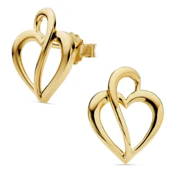 Herz Ohrringe in vergoldetem Silber