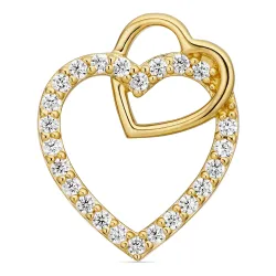 Herz Zirkon Anhänger aus vergoldetem Sterlingsilber
