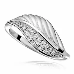 Fingerringe: Blatt Ring aus rhodiniertem Silber