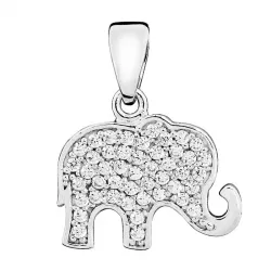 Elefant Zirkon Anhänger aus rhodiniertem Silber