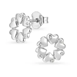 Herz Zirkon Ohrstecker in Silber