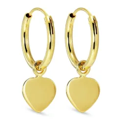 15 mm Herz Kreole in vergoldetem Silber