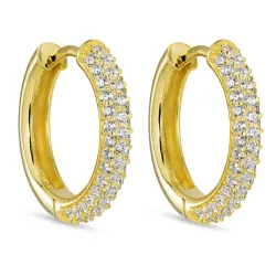 17,2 mm Zirkon Kreole in vergoldetem Silber - Lumé Illume