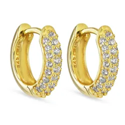 13,5 mm Zirkon Kreole in vergoldetem Silber - Lumé Illume